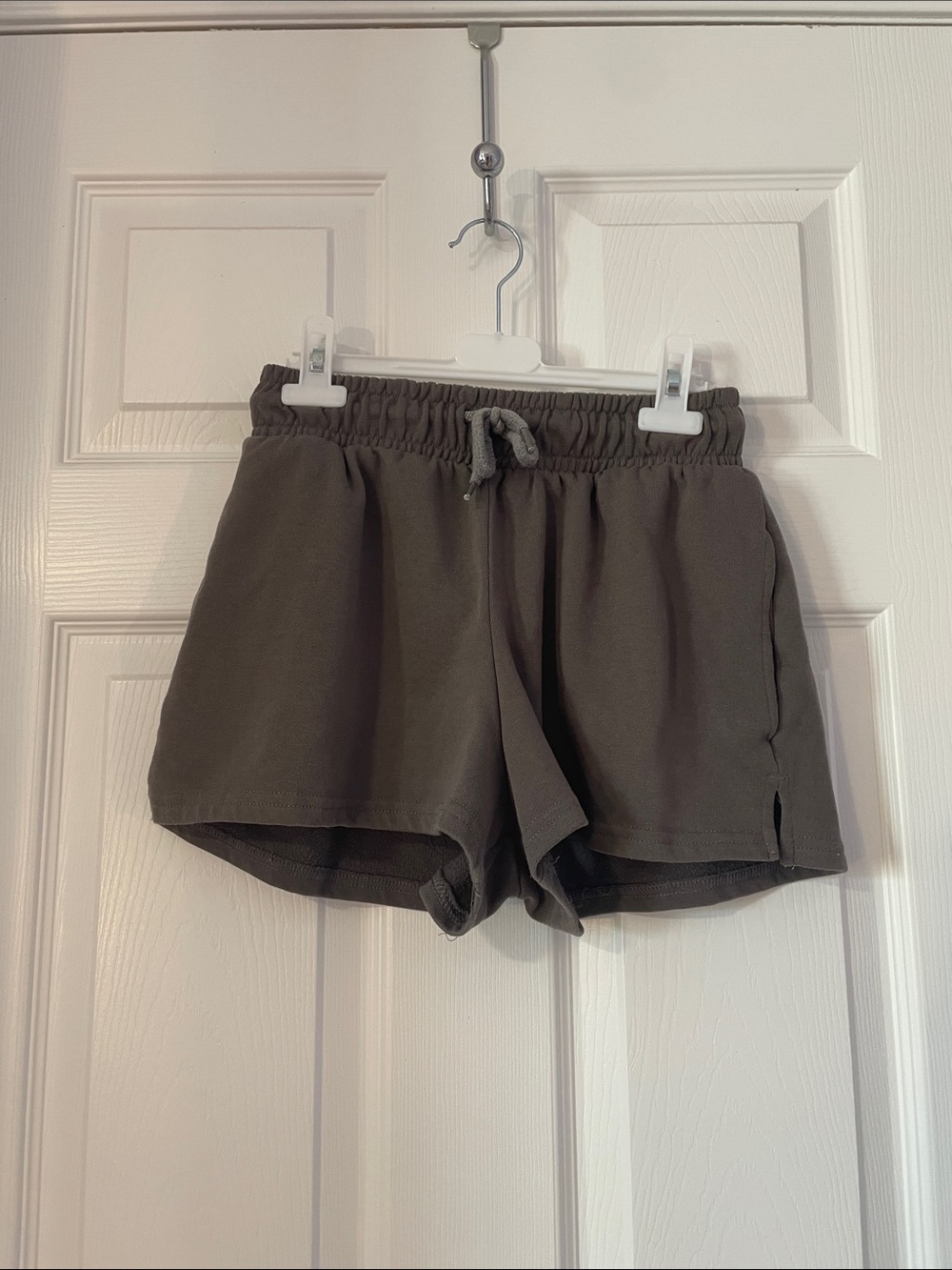Refuge Greyish-Brown Drawstring Sweatpant Shorts